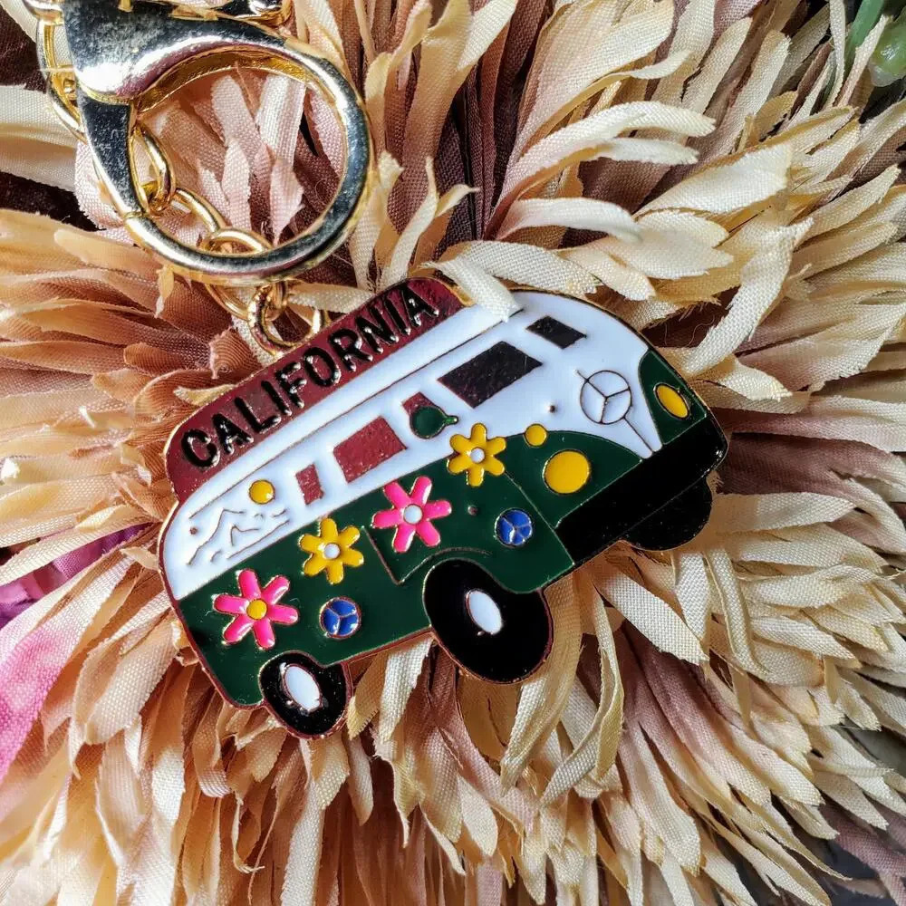 Volkswagon California Retro Hippie Van Keychain NWOT - Picture 3 of 15